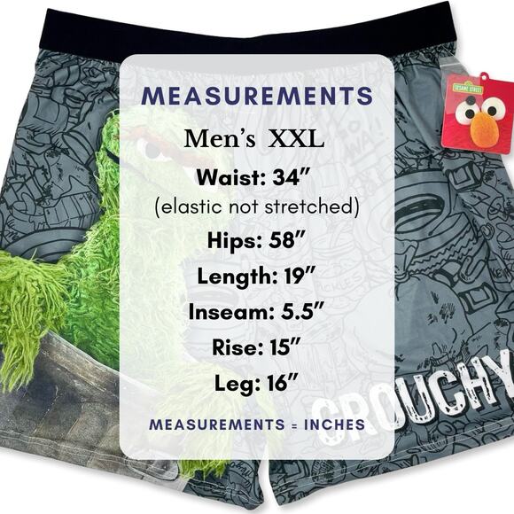 Oscar the Grouch Boxer Shorts XXL | Brief Insanity | Funny Gift Sleepwear - Picture 7 of 8